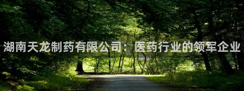 9游会老哥：湖南天龙制药有限公司：医药行业的领军企业
