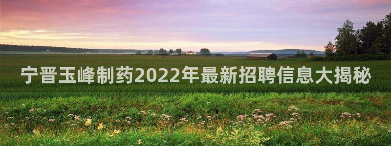 九游会老哥俱乐部必备的交流社区：宁晋玉峰制药2022年最新招聘信息大揭秘