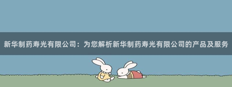 九游会老哥必备的交流社区：新华制药寿光有限公司：为您解析新华制药寿光有限公司的产品及服务