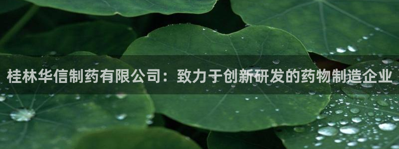 九游老哥俱乐部官网登录：桂林华信制药有限公司：致力于创新研发的药物制造企业