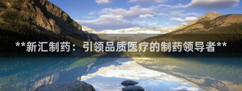 9游会老哥：**新汇制药：引领品质医疗的制药领导者**