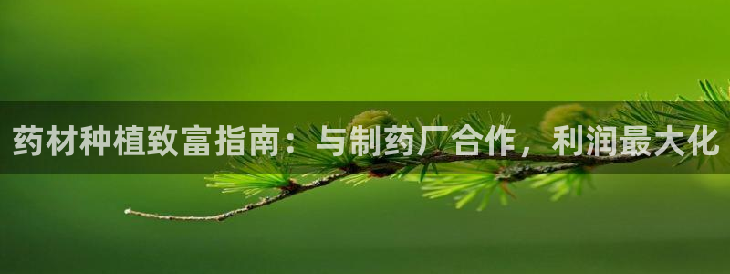 九游会老哥必备的交流社区：药材种植致富指南：与制药厂合作，利润最大化