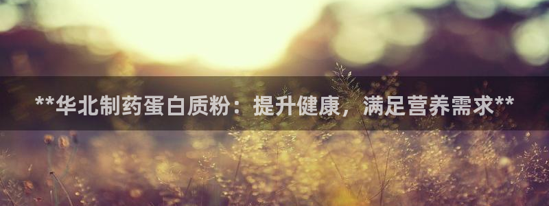 九游老哥俱乐部官网登录不了：**华北制药蛋白质粉：提升健康，满足营养需求**