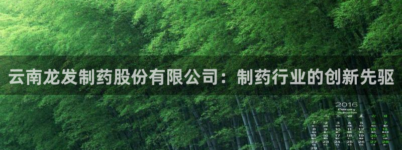 九游会老哥俱乐部：云南龙发制药股份有限公司：制药行业的创新先驱