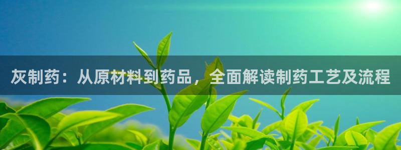 九游会老哥俱乐部必备的交流社区：灰制药：从原材料到药品，全面解读制药工艺及流程