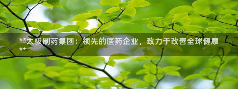 9游会老哥：**太极制药集团：领先的医药企业，致力于改善全球健康
**