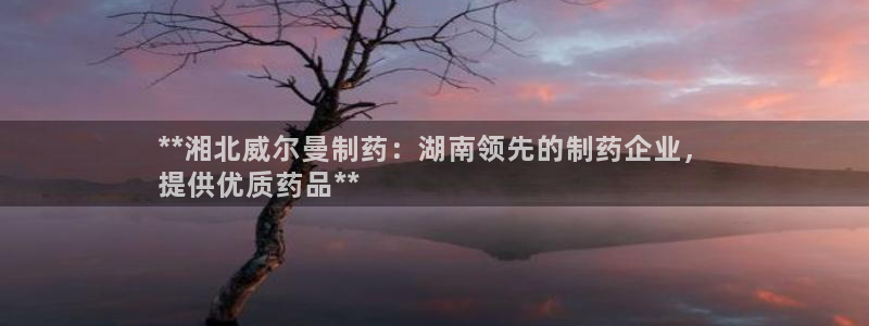 九游会老哥俱乐部官方网站：**湘北威尔曼制药：湖南领先的制药企业，
提供优质药品**