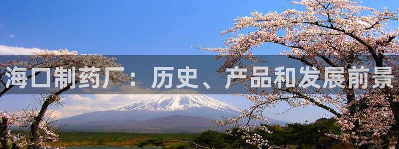 九游会老哥必备的交流社区九：海口制药厂：历史、产品和发展前景